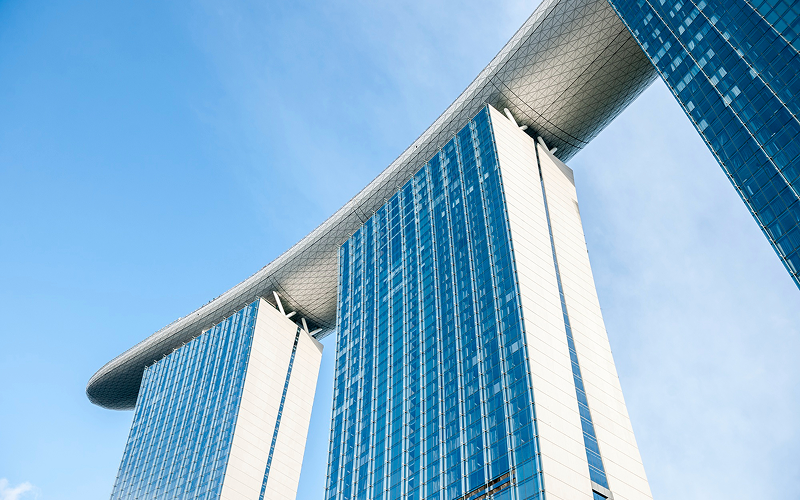 Marina Bay Sands building representing sustainable urban governance.