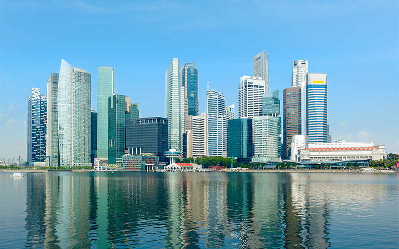 Singapore city skyline.